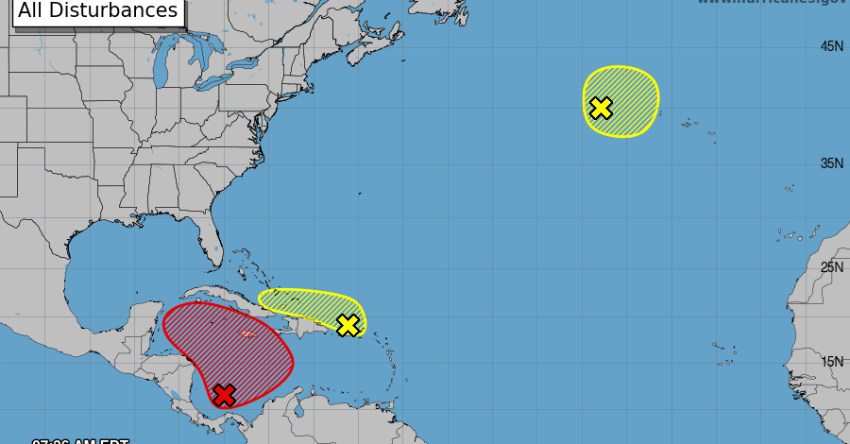 Altas probabilidades de la formaciรณn de una tormenta tropical al sur de Cuba, segรบn proyecciones del NHC tormentas