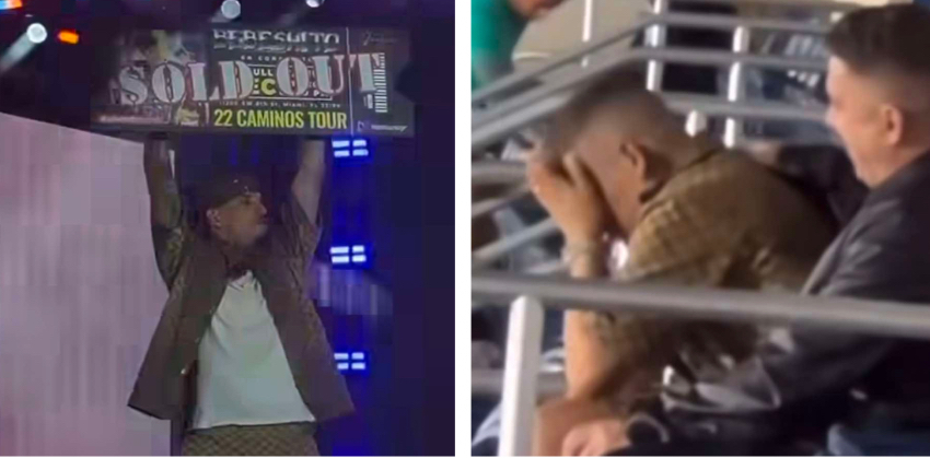 Bebeshito emocionado despues del concierto en Miami Bebeshito1