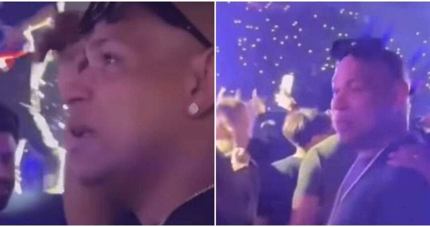 Alexander Delgado se emociona al escuchar un tema de El Taiger durante el concierto de Bebeshito en Miami alexander-el-taiger