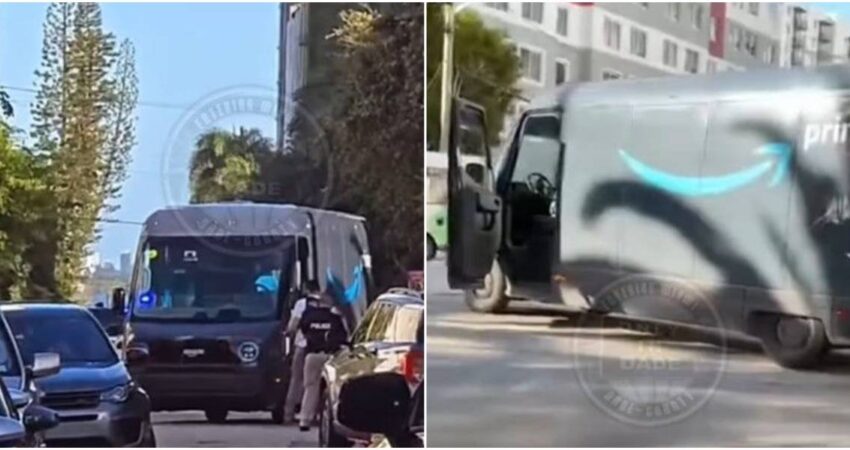 Arrestan a un hombre que robó un camión de Amazon en Miami amazon-arrestado
