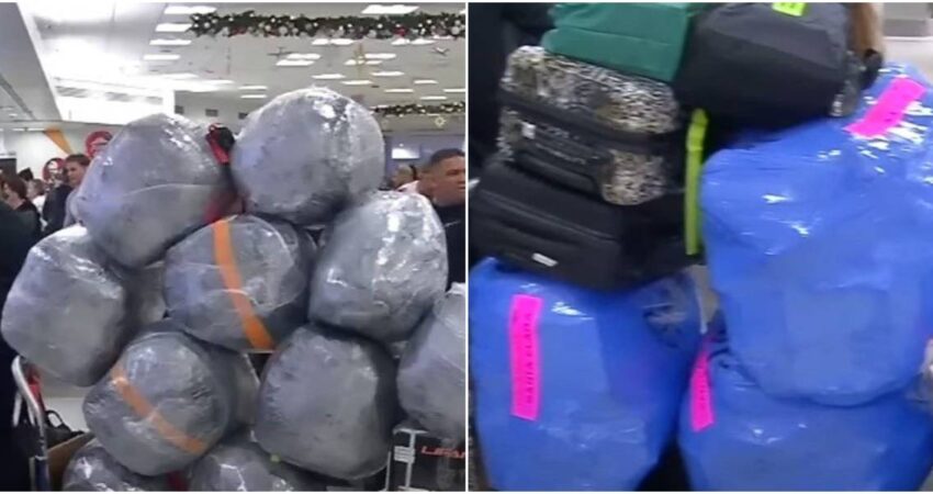 Cubanos cargados de maletas para viajar a Cuba en el Aeropuerto de Miami cubanos-maletas-aeropuerto