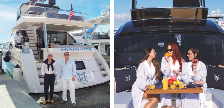 Empresarios cubanos presentan su nuevo emprendimiento de lujo "Miami Vice Yacht Club" yate