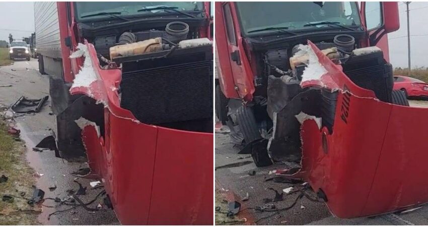 Camionero cubano se salva tras aparatoso accidente en una autopista en Florida accidente-florida-camion