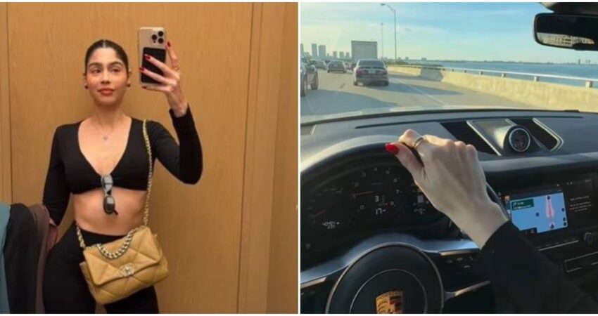 La influencer y modelo cubana Daniela Reyes de compras por Miami en un Porsche daniela-reyes-porche