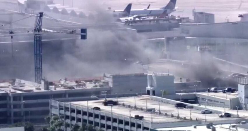 Combaten incendio en parqueo del Aeropuerto Internacional de Miami incendio-miami-aeropuerto