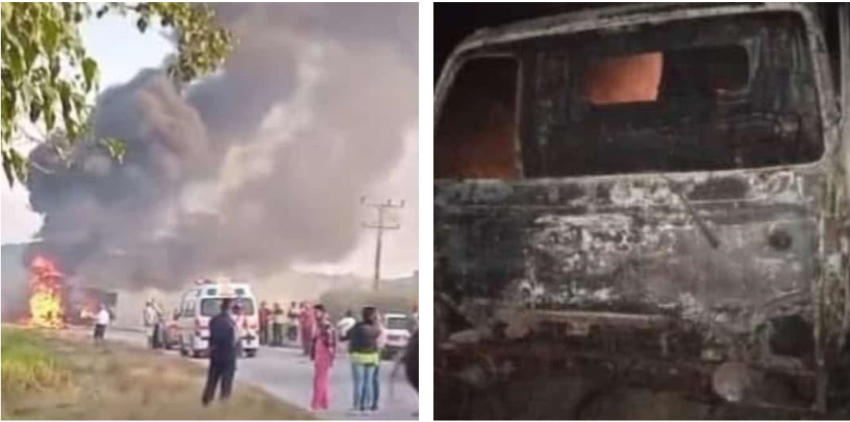 Camiรณn cargado de paquetes de EEUU se incendia en carretera de Camagรผey, por supuesta explosiรณn de baterรญa de litio incendio