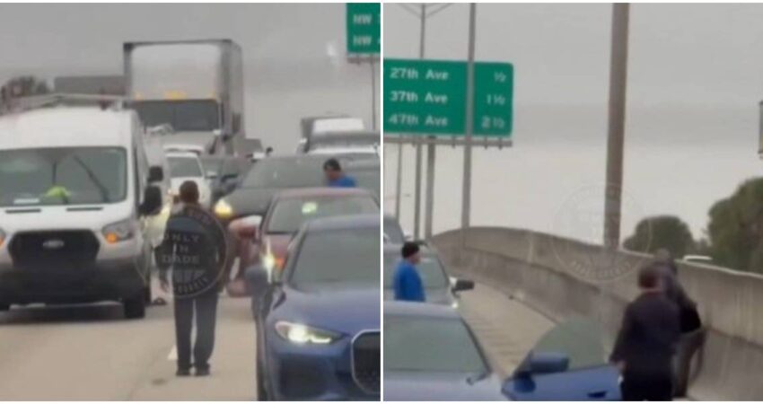 El caos estalla en Palmetto de Miami luego de un enfrentamiento entre dos conductores palmetto-miami (1)