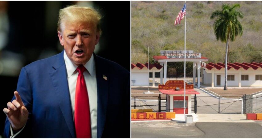 Presidente Trump ordena preparar la Base Naval de Guantánamo en Cuba para enviar 30 mil inmigrantes ilegales deportados de EE.UU trump-base-guantanamo