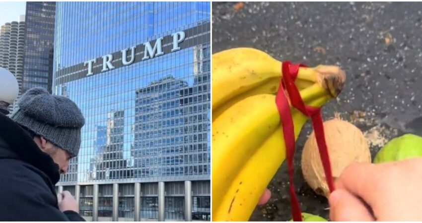 Cubano hace una ofrenda frente a la torre Trump pidiendo por los I-220A trump-i220a
