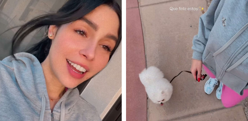 Influencer cubana Daniela Reyes recibe en Miami desde Cuba su perrito Coffee: ¡Qué feliz estoy! Daniela
