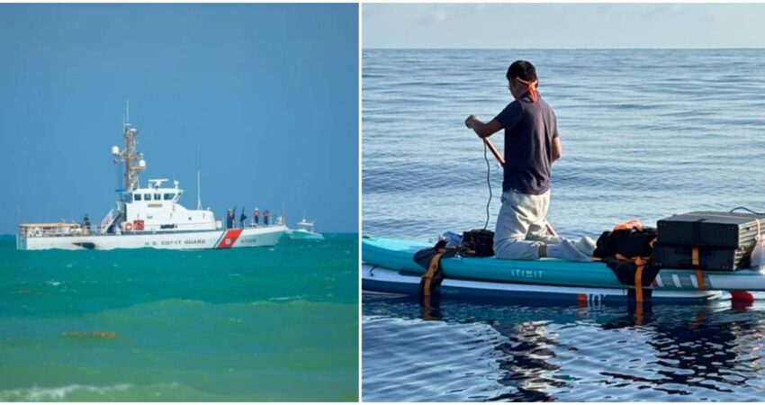 Guardia Costera de EE.UU intercepta a un Chino tratando de llegar a las costas de Florida en un Paddle Board chino-guardia-costera