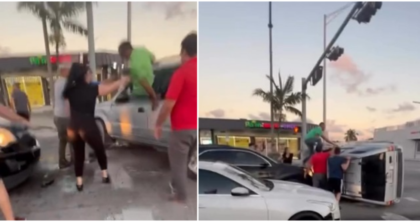 Varios cubanos prestan ayuda a conductor involucrado en un accidente en Hialeah cubanos-accidente