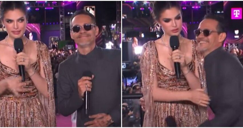 Modelo Nadia Ferreira "regaña" a Marc Anthony durante Premio Lo Nuestro 2025 marcanthony