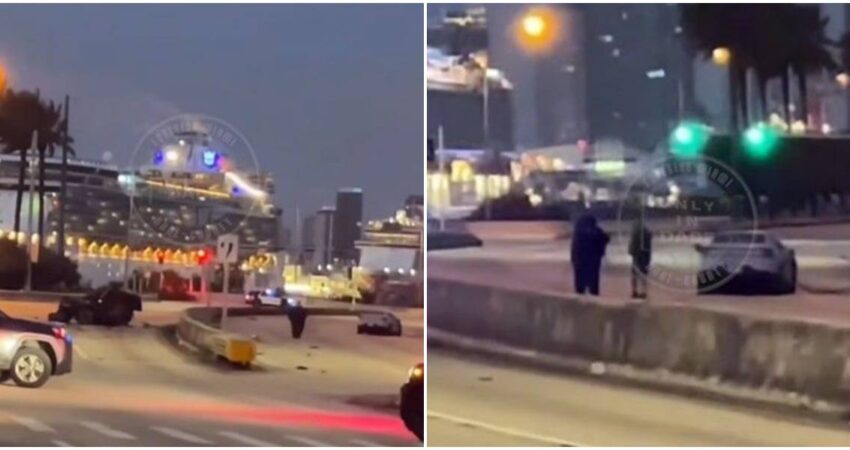 Aparatoso accidente bloquea la salida a Miami desde Miami Beach miami-accident