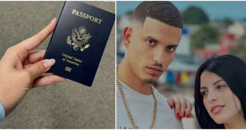 Reguetonero cubano Oniel Bebeshito y su pareja Rachel Arderi reciben el pasaporte estadounidense de su hija oniel-pasaporte