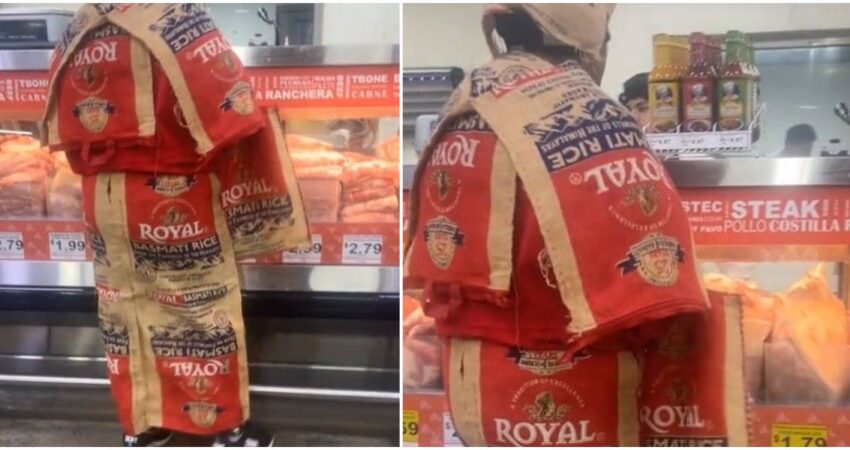 Cubana en Miami comparte su inusual vestimenta hecha con sacos de arroz, los usuarios reaccionan ropa-cubano