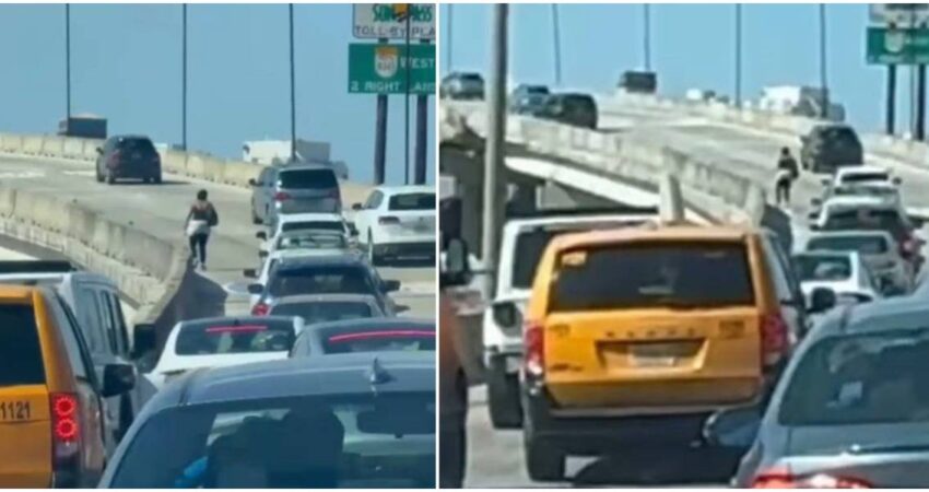 Solo en Miami: Mujer Detiene la Autopista I395 trafico-miami (1)