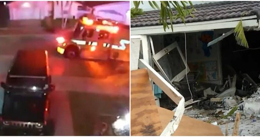 Auto impacta contra una casa en Miami y la deja bastante dañada auto-casa-miami