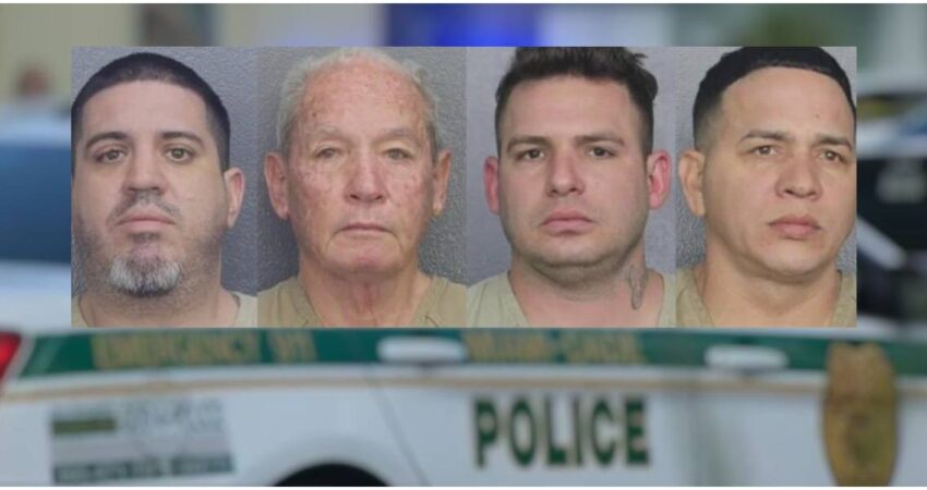 Cuatro hombres detenidos por presuntamente operar un extenso plan de robo de gasolina en el Sur de la Florida cuatro-arrestados