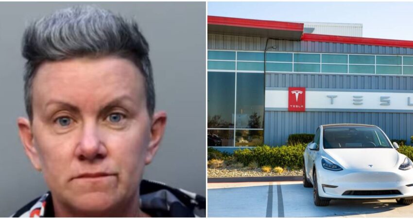 Arrestan a cubana en el Sur de la Florida por vandalizar un automóvil Tesla cubana en Aventura-Autos Tesla