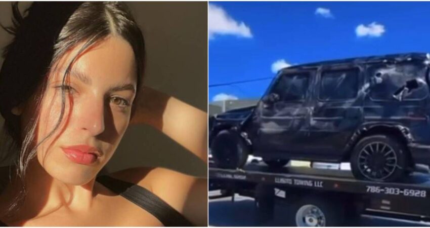 Asรญ quedรณ el auto de Mercedes-Benz de Rachel Arderi tras aparatoso accidente en Miami rachel-mercedes