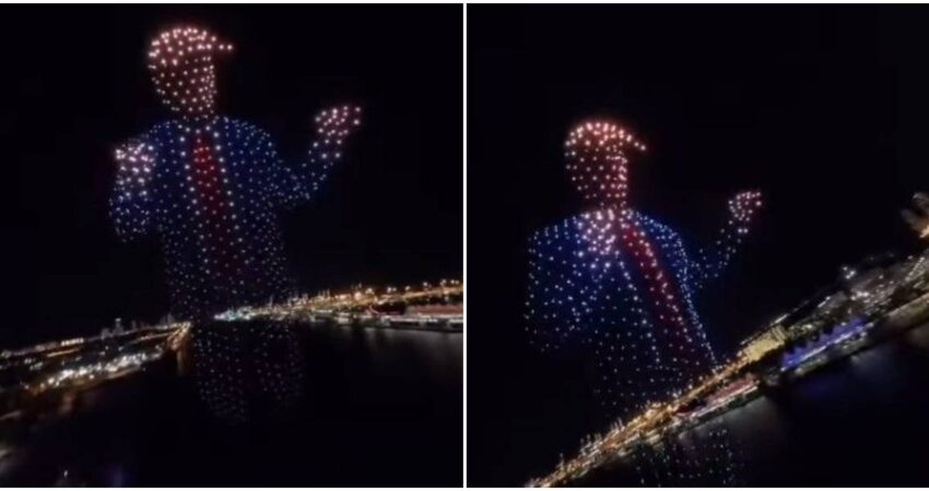 Espectáculo con Drones en Miami rinde tributo a Donald Trump y a su popular baile trump-drones-miami