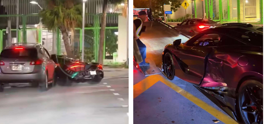 Famoso tiktoker involucrado en accidente entre un McLaren y una SUV en Miami crash