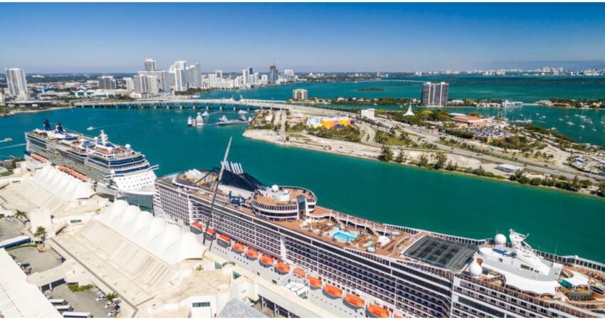 Listo para zarpar desde el Puerto de Miami el enorme crucero MSC World America cruceros-puerto de Miami