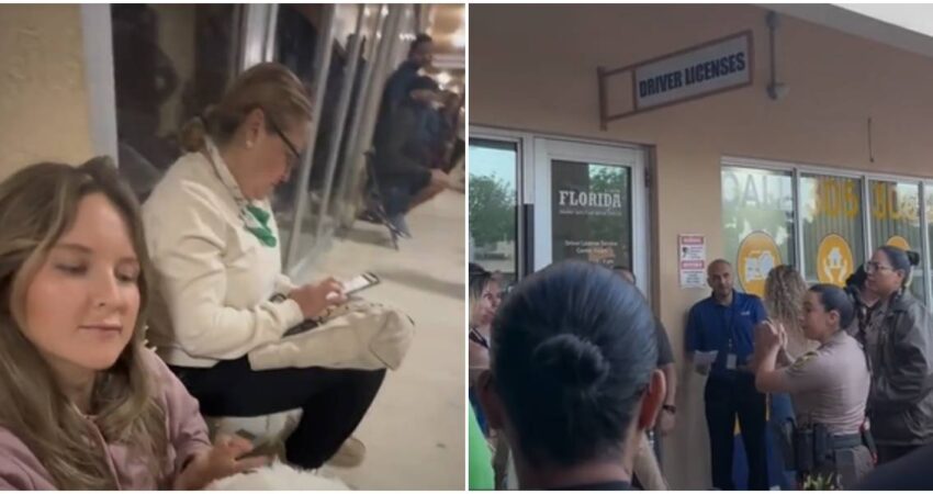 Policía de Miami tiene que intervenir en oficina de licencias de Kendall por desorden en la fila: "Parecía el festival del grito" joven española-oficina de licencia