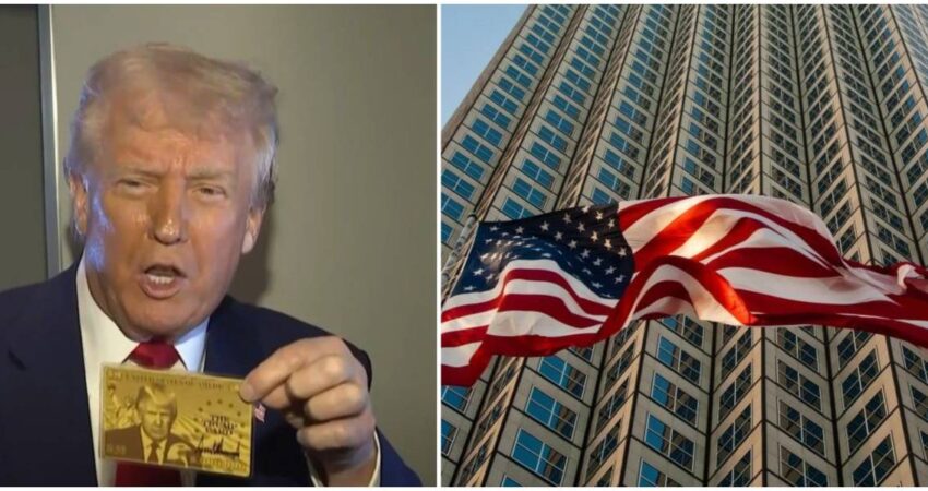 Presidente Trump muestra la tarjeta de residencia Gold Card que tiene un valor de 5 millones de dólares trump-gold-card