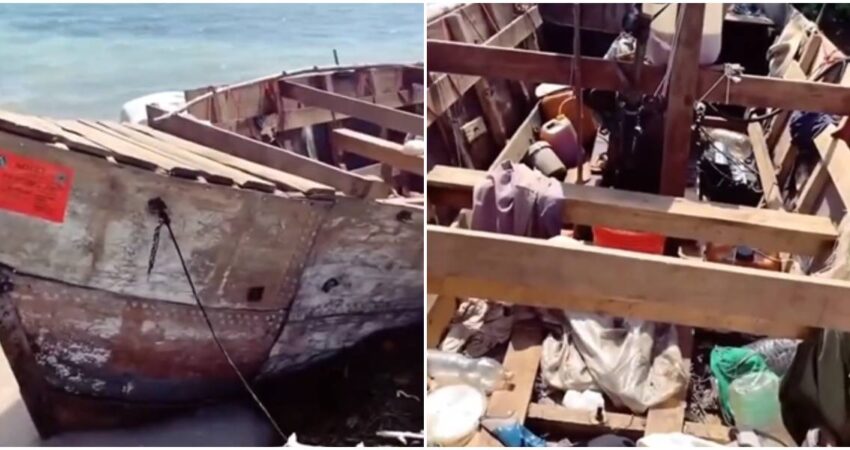 Cubano muestra una balsa que al parecer fue empleada por balseros cubanos para llegar a EE.UU: "Es increíble señores" Bote en Miami-bote de cubanos