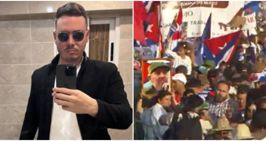 Sandro Castro aparece en el desfile por el 1 de mayo en la Plaza de la revolución: "Aquí está el vampirach con la cristach" Sandro Castro-Desfile 1ro de mayo