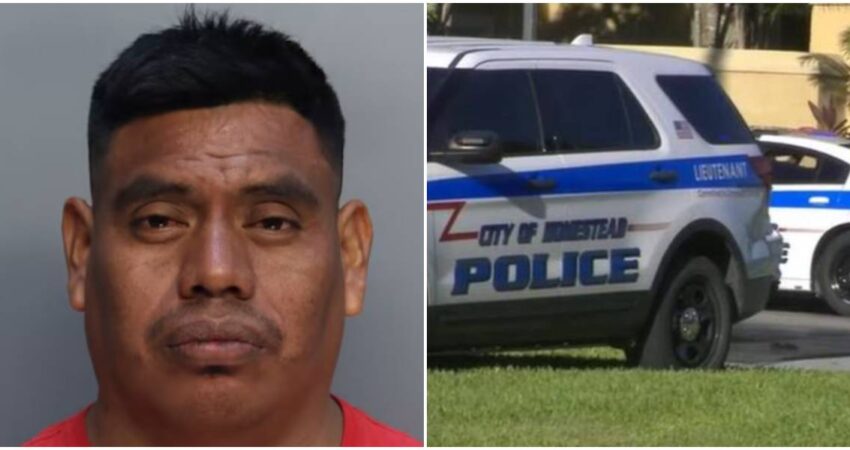 Arrestan a un hombre que colisionรณ con un vehรญculo de un motel e intentรณ sobornar a la policรญa de Homestead con 20 dรณlares hombre preso-policรญa de Homestead