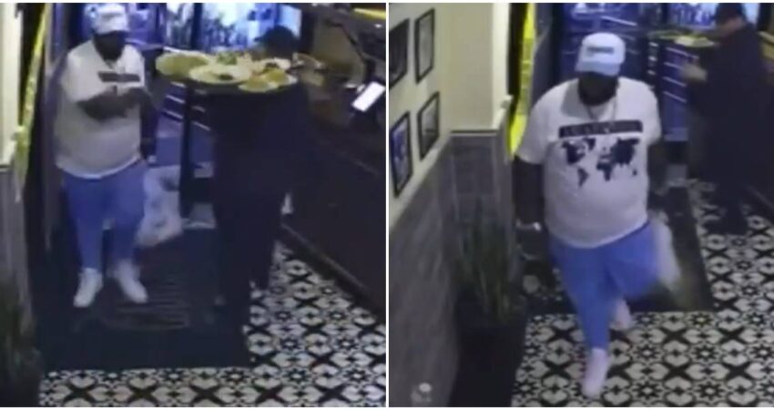 Dueño de restaurante de mariscos busca a hombre que volteó la bandeja de platos a un mesero: "Tenemos que encontrarlo y conseguirle ayuda" hombre-restaurante