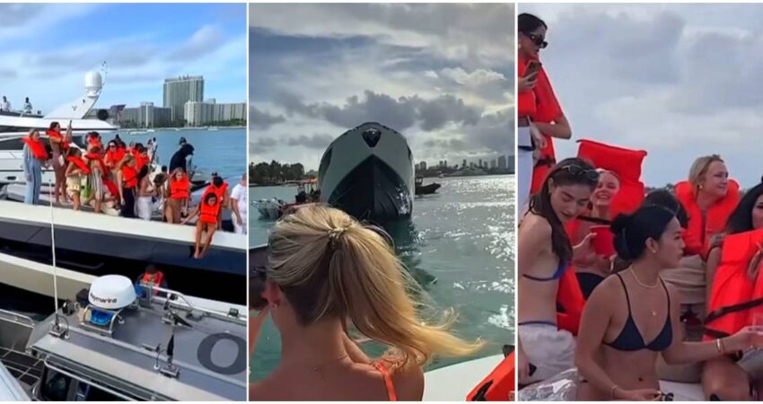 Lujoso yate que se hundió en la Bahía de Miami llevaba a bordo más de 30 influencers influencers-bote