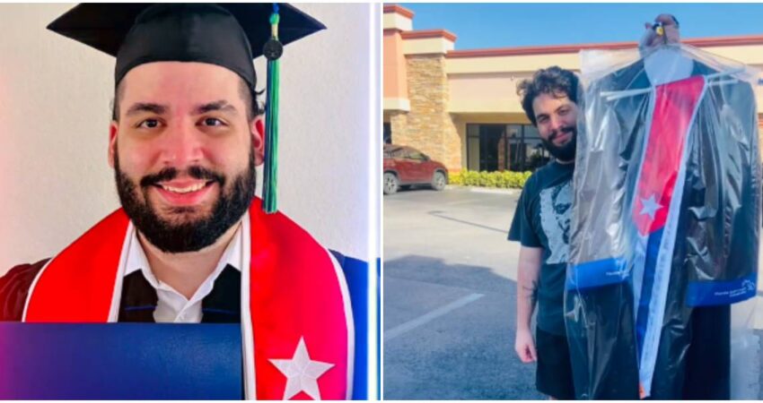 Joven se gradúa como ingeniero en EE.UU y muestra el orgullo que siente por sus raíces cubanas joven cubano-ingeniero cubano