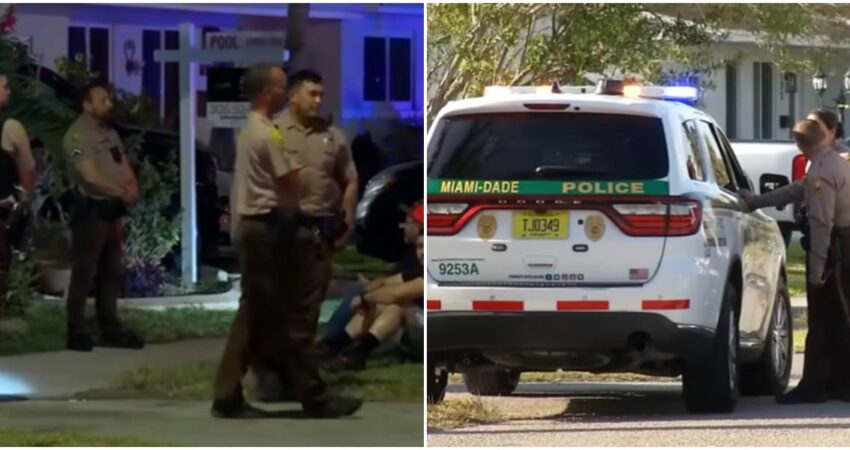 Policía busca al agresor que apuñaló a tres personas en una casa de Miami-Dade policías- policía Miami-Dade
