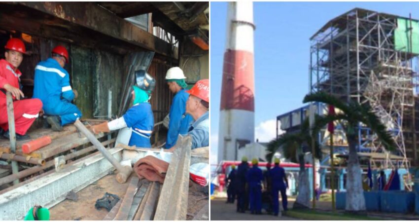 CTE Antonio Guiteras se desconecta del Sistema Electroenergético Nacional para recibir un "mantenimiento ligero" técnicos cubanos-termoeléctrica