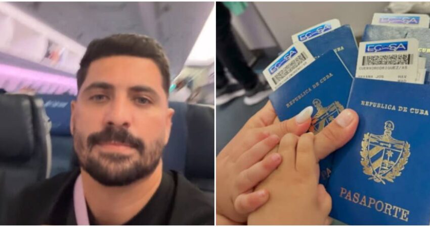 Actor cubano Alejandro Cuervo sale del país en compañía de su familia: "Nos despedimos de ETECSA" Alejandro Cuervo-pasaportes