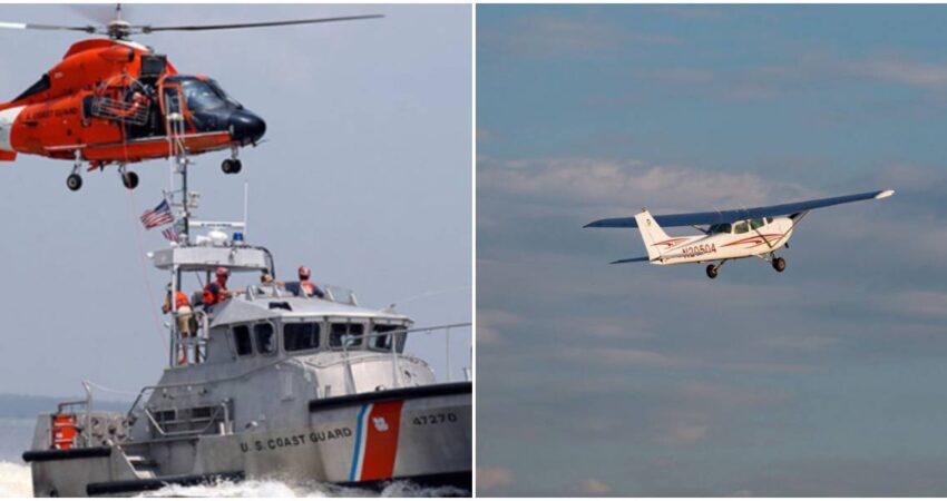 Operación conjunta de varias agencias permitió el rescate de pasajeros del Cessna Skyhawk que cayó en las costas de Florida Guardia Costera de EE.UU-Avioneta Cessna