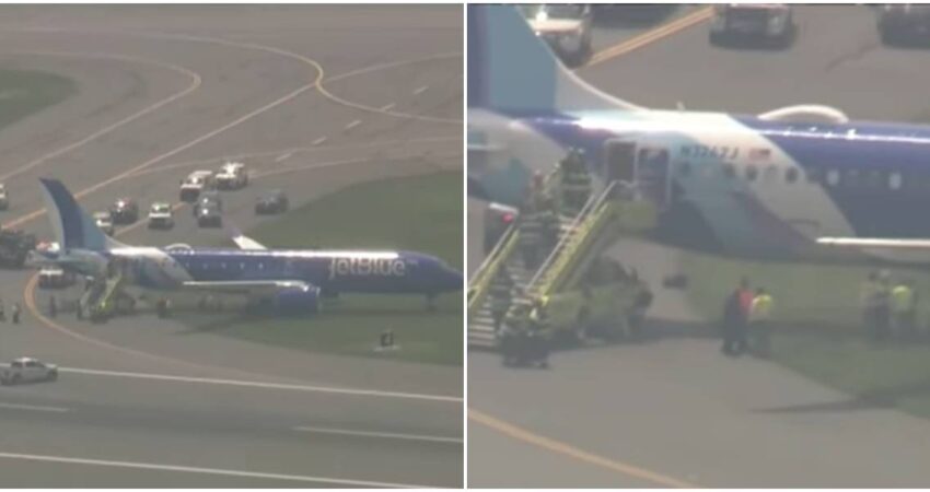 Avión de JetBlue se sale de la pista en aeropuerto de Boston. No se reportan heridos JetBlue- incidente de aviones