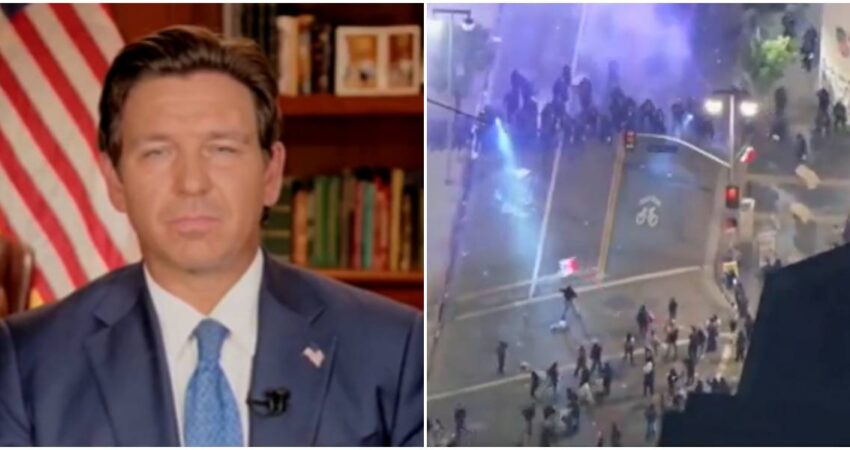 Gobernador de Florida Ron DeSantis llama a los residentes a manifestarse de forma pacífica ante anuncio de movilizaciones en contra de las políticas migratorias Ron DeSantis- Protestas en EE.UU