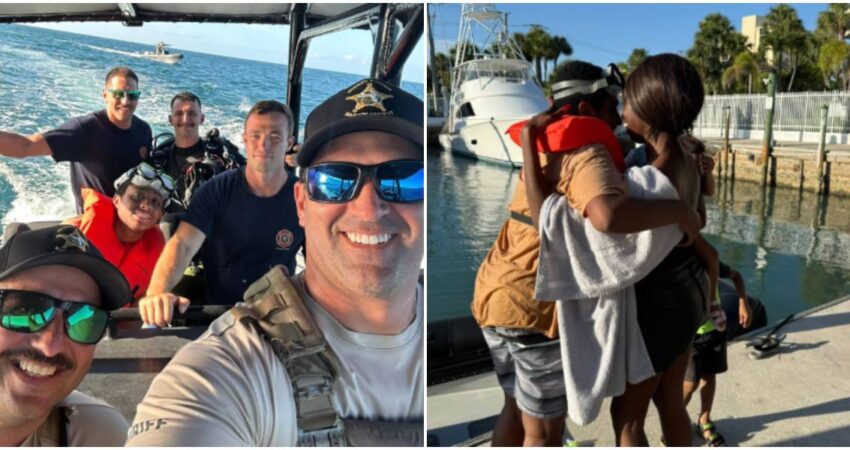 Rescatan a adolescente que desapareció por más de una hora en el mar Sheriff Martin-rescate de niño