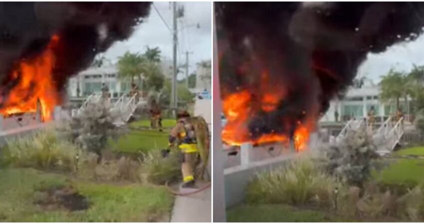 Incendio consume yate en Fort Lauderdale sin dejar heridos incendio de yate-Fort Lauderdale