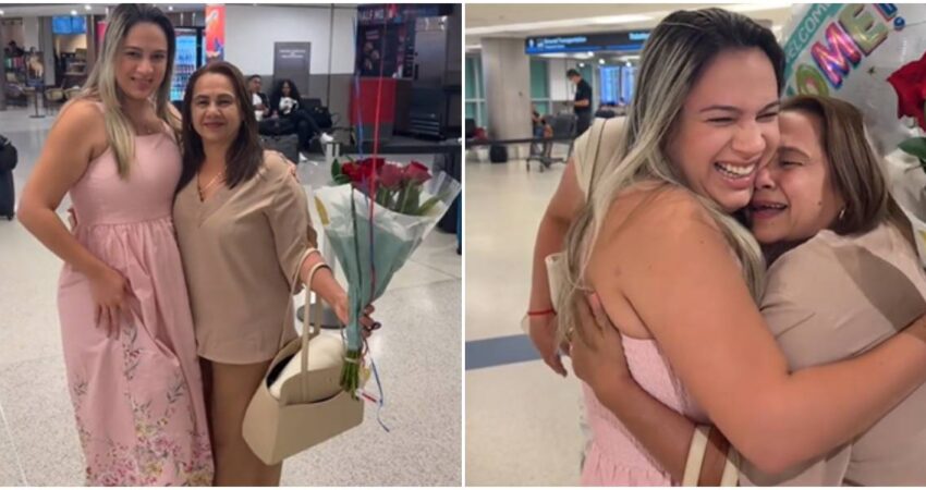 Conmovedor video de una cubana que recibe a su madre en Estados Unidos tras la aprobación de su visa reencuentro de cubanos-Madre e hija