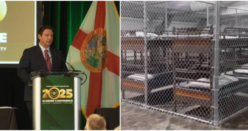 Crecen las deportaciones desde el centro “Alligator Alcatraz” en Florida: al menos 100 migrantes ya han sido expulsados Ron DeSantis-Alligator Alcatraz