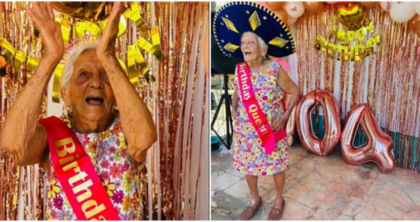 Abuela cubana celebra sus 104 años con mariachis, baile y cerveza en una emotiva fiesta familiar abuela centenaria-cumpleaños