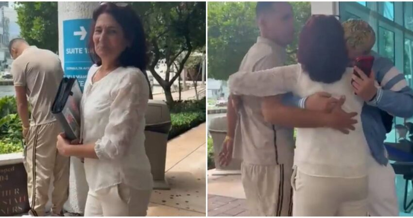 El abrazo de una madre cubana a sus hijos tras audiencia migratoria en Miami se vuelve viral en redes sociales cubana I-220A-corte de inmigración