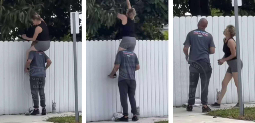 "¡A lo cubano en Hialeah!": Pareja hace malabares para robar mangos y desata debate en redes mangos en miami