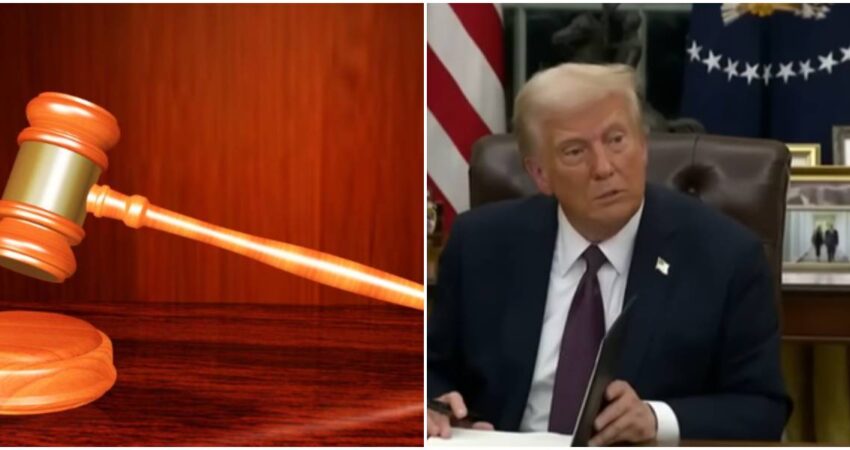 Juez federal veta orden de Trump que pretendía eliminar la ciudadanía por nacimiento en EE. UU mazo-Trump